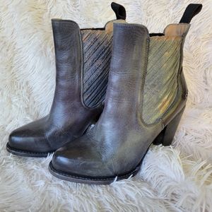 Bed Stu Insight Steel Blue Rustic/Silver Womens Boots 9.5